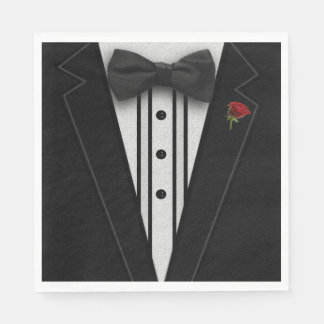 Guardanapo De Papel Tuxedo preto com Arco
