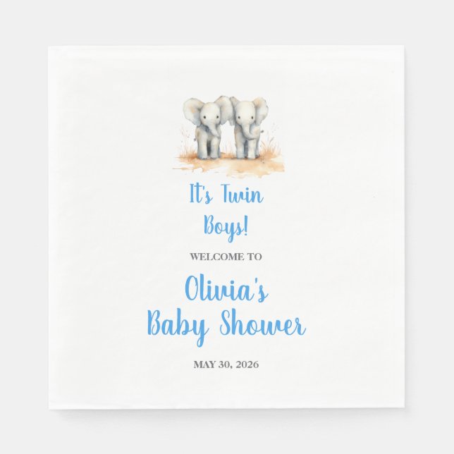 Guardanapo De Papel Twin Baby Shower Napkins (Frente)