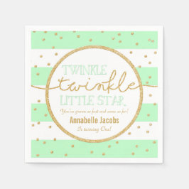 Guardanapo De Papel Twinkle Mint e Dourado Aniversário Napkin