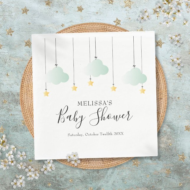 Guardanapo De Papel Twinkle Twinkle Little Star Chuveiro de Bebê Neutr (Twinkle Twinkle Little Star Neutral Baby Shower Napkins)