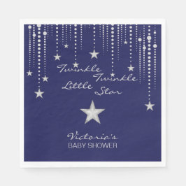 Guardanapo De Papel Twinkle Twinkle Little Star Napkins - Azul, Prata