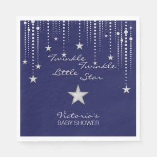 Guardanapo De Papel Twinkle Twinkle Little Star Napkins - Azul, Prata