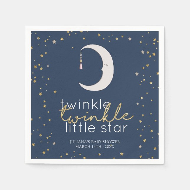 Guardanapo De Papel Twinkle Twinkle - Pequena Chá de fraldas de Estrel (Frente)