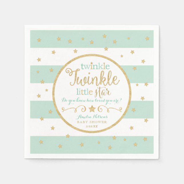 Guardanapo De Papel Twinkle Twinkle, Pequeno Partido das Estrelas Napk (Frente)
