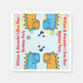 Guardanapo De Papel Twins Dino Roar Festa de aniversário