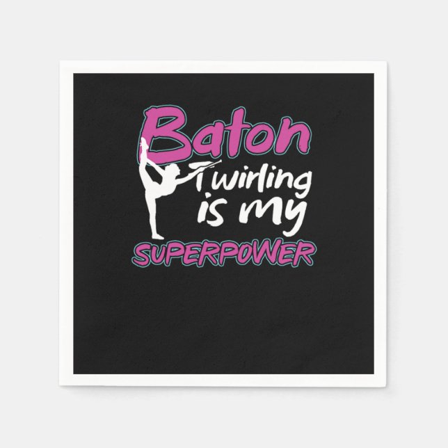 Guardanapo De Papel Twirling Spinning Gymnastics Gymnasts Baton Twirli (Frente)