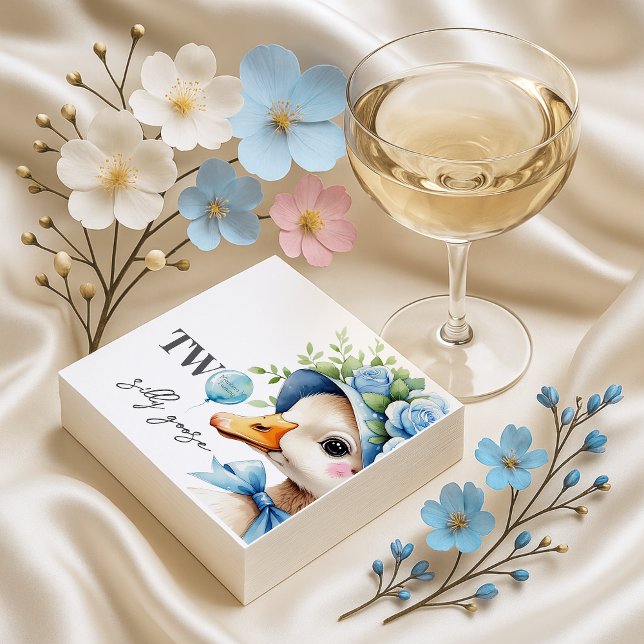 Guardanapo De Papel Two Silly Goose Boy Birthday  (Criador carregado)