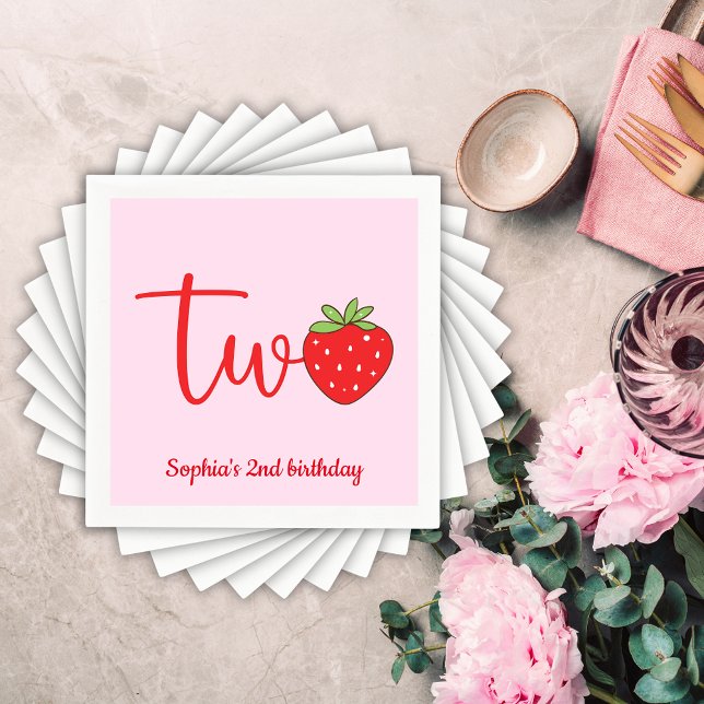 Guardanapo De Papel Two Strawberry Birthday (Criador carregado)