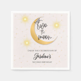 Guardanapo De Papel Two The Moon Elegant Gender Neutral 2nd Birthday 