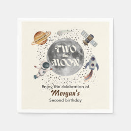 Guardanapo De Papel Two The Moon Planets Gender Neutral 2nd Birthday 