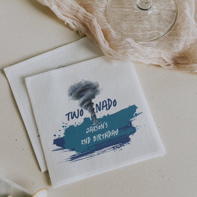 Guardanapo De Papel Twonado Twister Tornado Blue Grunge Birthday (Twonado Twister Tornado Blue Grunge Birthday Napkins)