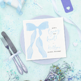 Guardanapo De Papel Tying The Knot Elegant Blue Bow Bridal Shower