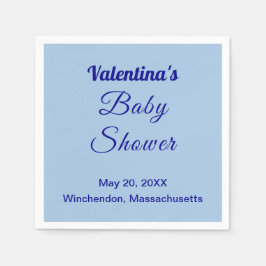 Guardanapo De Papel Typography Style Minimalist Light Blue Baby Shower