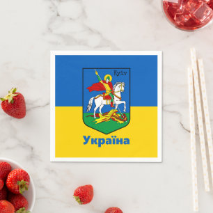 Guardanapo De Papel Ucrânia e Kiev Casaco de Armas, Knight Herb/У к