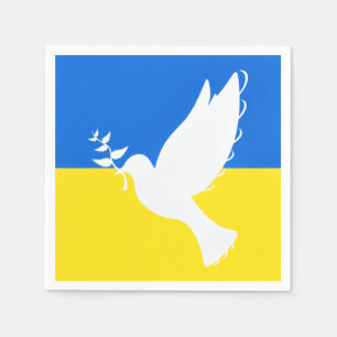 Guardanapo De Papel Ucrânia Flag Napkins Peace Dove - Freedom
