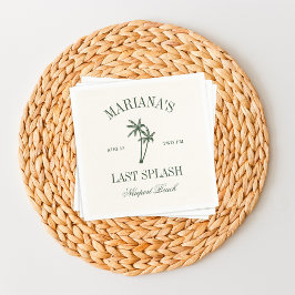 Guardanapo De Papel Última Bachelorette de Palavras de Praia do Splash