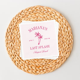 Guardanapo De Papel Última Bachelorreia Rosa Quente de Palmas de Praia