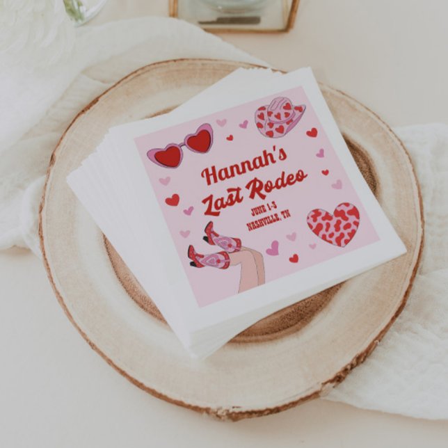 Guardanapo De Papel Última Rodeo Cowgirl Bachelorette Cocktail Napkins (Criador carregado)