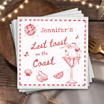 Guardanapo De Papel Última torrada rosa na Festa de solteira costeira<br><div class="desc">Último brinde rosa na Festa de solteira costeira Napkins</div>