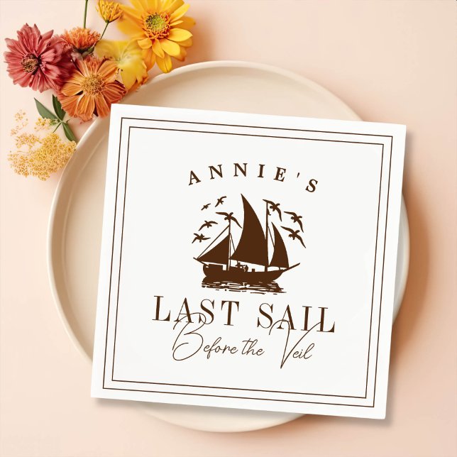 Guardanapo De Papel Última vela antes da solha náutica do véu (Criador carregado)