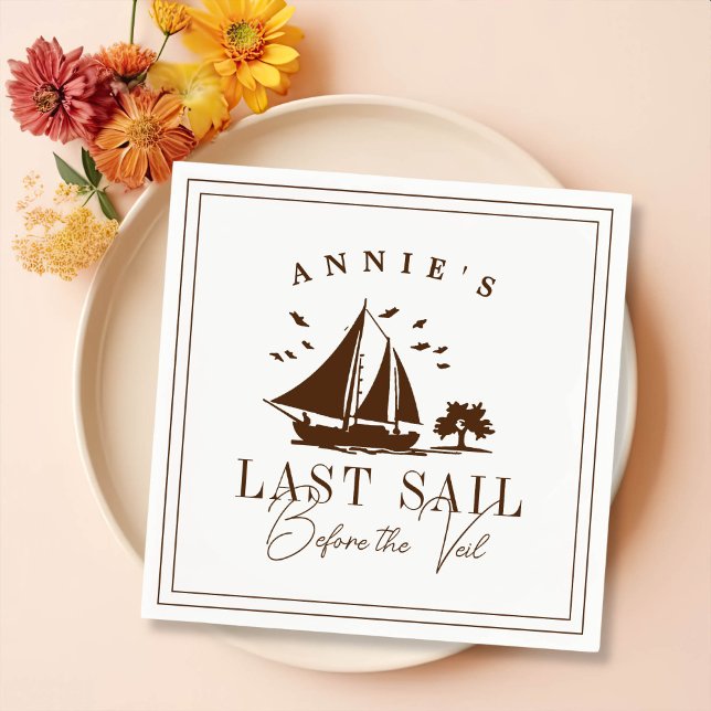 Guardanapo De Papel Última vela antes da solha náutica do véu (Criador carregado)