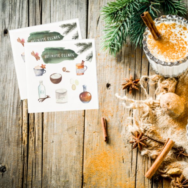 Guardanapo De Papel Ultimate Eggnog Recipe | Holiday Party (Criador carregado)
