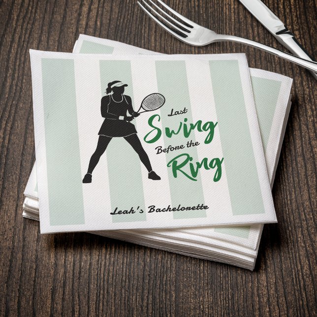 Guardanapo De Papel Último Balanço Antes do Anel de Noiva de Tênis (Tennis Bachelorette Last Swing Before the Ring Napkins
)