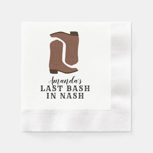 Guardanapo De Papel Último Bash em Nash Bachelorette Boots (Frente)