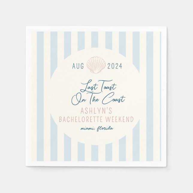 Guardanapo De Papel Último Brinde Na Bachelorette Costeira Napkins (Frente)