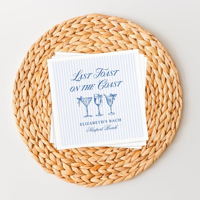 Guardanapo De Papel Último brinde na costa Elegante Arcos Desenhados (Criador carregado)