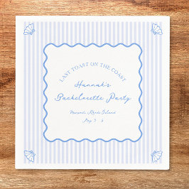 Guardanapo De Papel Último Brinde na Festa Azul de Solteira à Beira-Ma