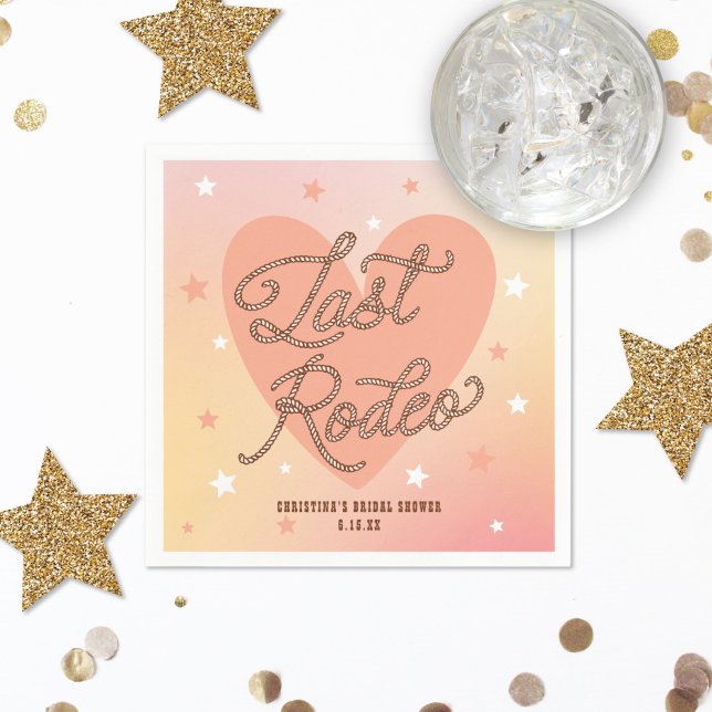 Guardanapo De Papel Último Rodeio Boots Retro Heart Chá de panela (Criador carregado)