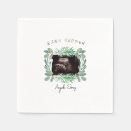 Guardanapo De Papel Ultrassom Foto Verde Chá de fraldas Neutro