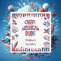 Guardanapo De Papel Um americano 4 de julho Red White Blue Birthday
