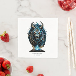 Guardanapo De Papel Um animal azul feroz, uma criatura majestosa