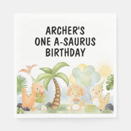 Guardanapo De Papel Um aniversário de dinossauro A-Saurus