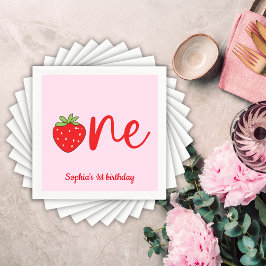 Guardanapo De Papel Um Aniversário de Morango