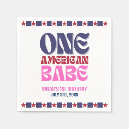 Guardanapo De Papel Um Babe Americano em 4 de julho de primeiro aniver