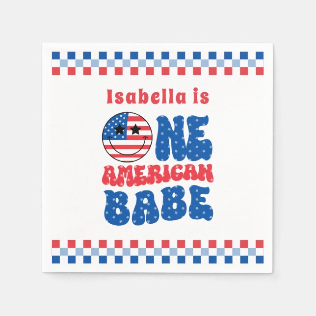 Guardanapo De Papel Um Babe Americano, primeiro aniversario De 4 De Ju (Frente)