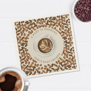 Guardanapo De Papel Um Bebê Está Fazendo Chá de fraldas De Café