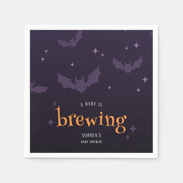 Guardanapo De Papel Um Bebê Está Fazendo Chá de fraldas De Halloween E (Frente)