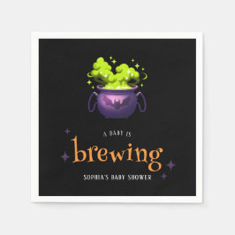 Guardanapo De Papel Um Bebê Está Fazendo Chá de fraldas De Halloween E