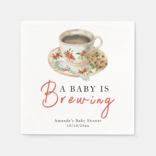 Guardanapo De Papel Um Bebê Está Preparando Xícara de Café Baby Shower