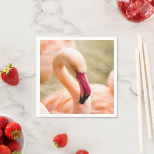 Guardanapo De Papel Um Belo Flamingo Rosa