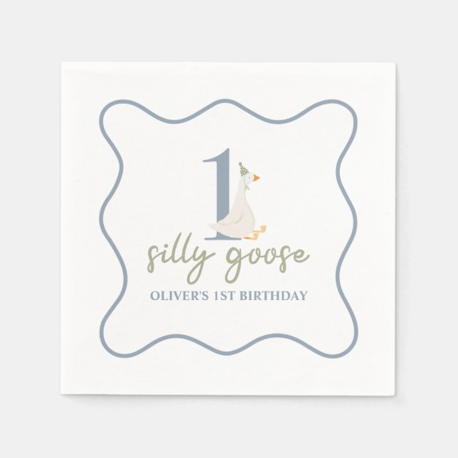 Guardanapo De Papel Um Bobo fica azul e verde (Frente)