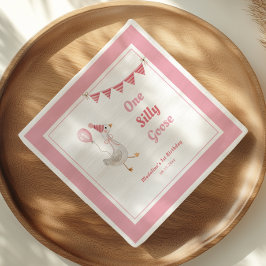 Guardanapo De Papel Um Bobo Ganha primeiro aniversario Rosa