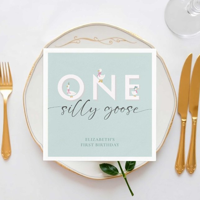 Guardanapo De Papel Um Bobo ganso primeiro aniversario (Criador carregado)