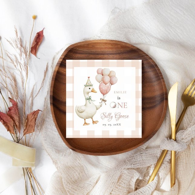 Guardanapo De Papel Um Bobo ganso primeiro aniversario bebê (Criador carregado)