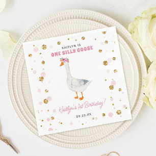 Guardanapo De Papel Um Bobo primeiro aniversario de garotas gansas