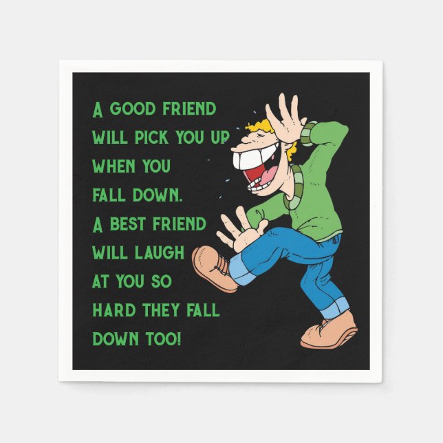 Guardanapo De Papel "Um bom amigo" - Coquetel engraçado (Frente)